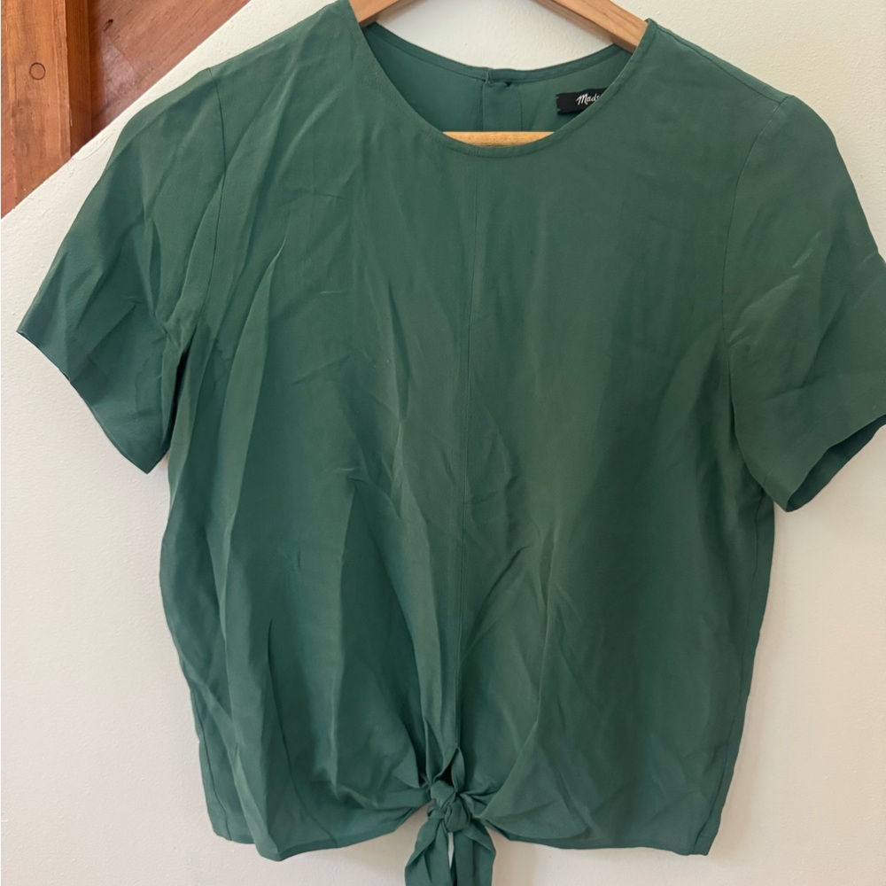 Silk Madewell Top with Tie Front